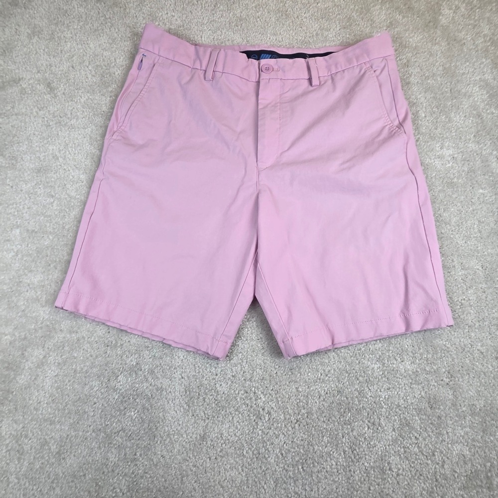 Vineyard Vines On-The-Go Shorts Mens 34 Pink Cotton Nylon Stretch Golf Chino